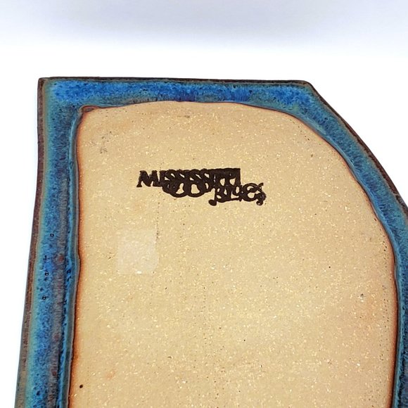 Artisan Blue Ceramic Serving Platter - Picture 4 of 4